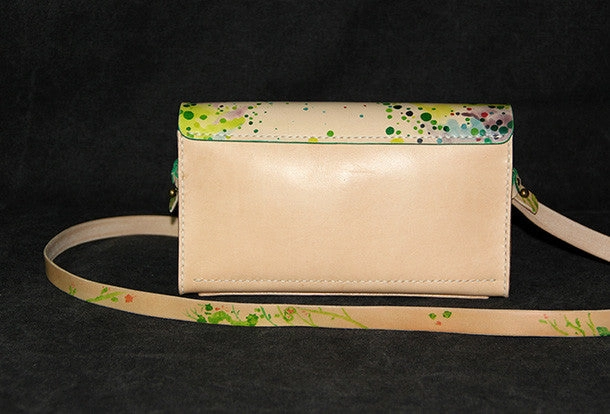 Handmade custom leather crossbody Satchel bag shoulder bag for women girl lady