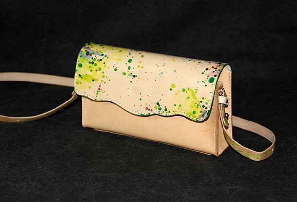 Handmade custom leather crossbody Satchel bag shoulder bag for women girl lady