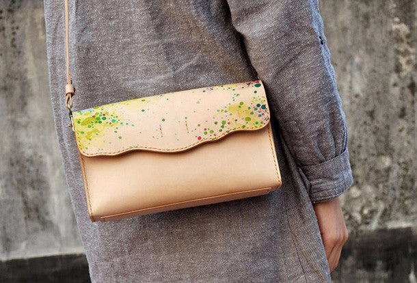 Handmade custom leather crossbody Satchel bag shoulder bag for women girl lady
