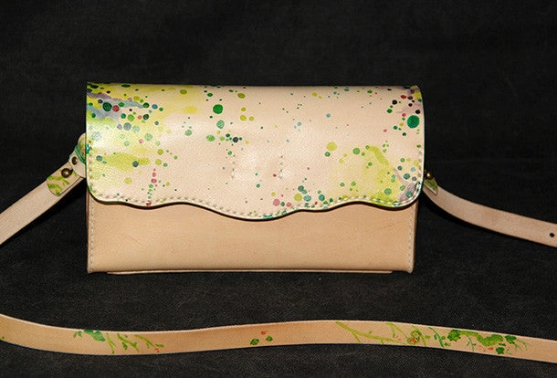 Handmade custom leather crossbody Satchel bag shoulder bag for women girl lady