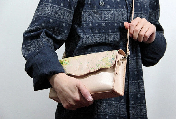 Handmade custom leather crossbody Satchel bag shoulder bag for women girl lady