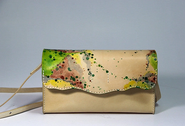 Handmade custom leather crossbody Satchel bag shoulder bag for women girl lady