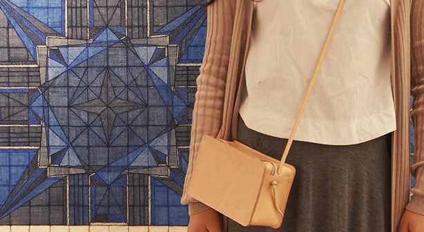 Handmade Leather Beige Womens Small Box Shoulder Purse Crossbody Bag for Women