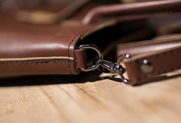Handmade Leather big handbag dark green brown for women leather shoulder bag