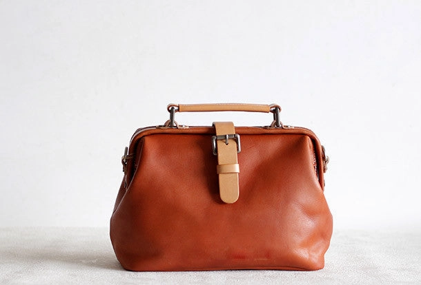Handmade Leather doctor bag for women leather shoulder doctor bag crossbody bag