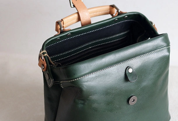 Handmade Leather doctor bag for women leather shoulder doctor bag crossbody bag