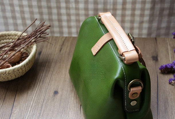 Handmade Leather doctor bag for women leather shoulder doctor bag crossbody bag