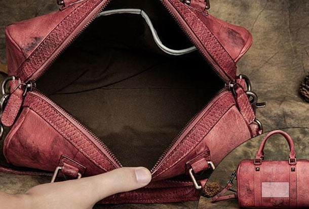 Handmade Leather handbag Boston bag purse shoulder bag for women leather shopper bag