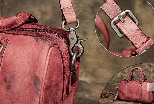 Handmade Leather handbag Boston bag purse shoulder bag for women leather shopper bag
