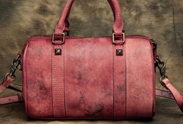 Handmade Leather handbag Boston bag purse shoulder bag for women leather shopper bag