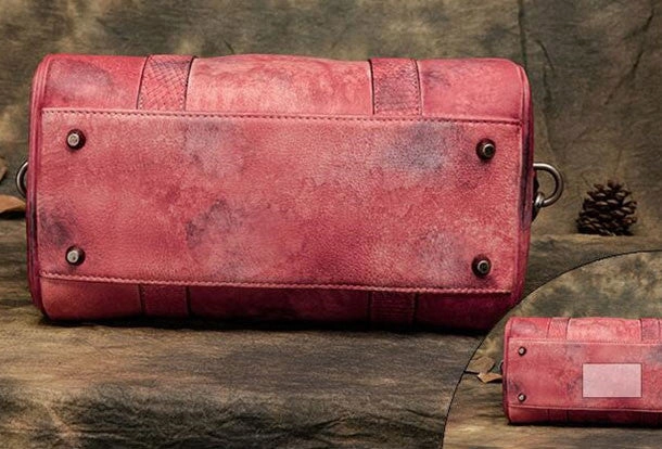 Handmade Leather handbag Boston bag purse shoulder bag for women leather shopper bag