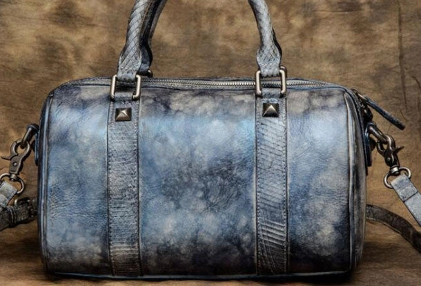 Handmade Leather handbag Boston bag purse shoulder bag for women leather shopper bag