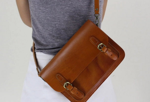 Handmade Leather satchel bag shoulder bag black brown for women leather crossbody bag