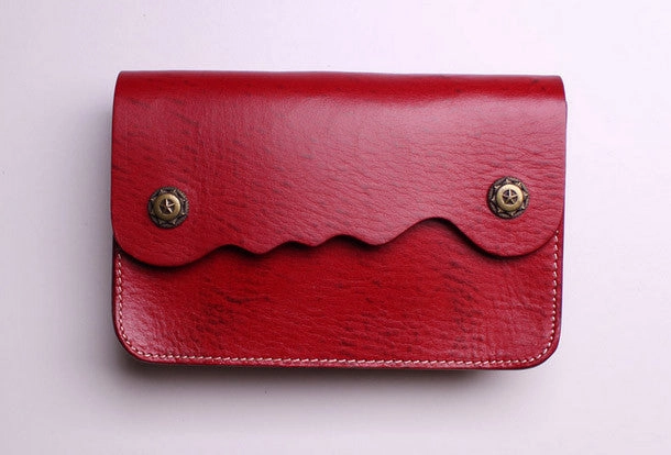 Handmade Leather small purse bag shoulder bag red dark green for women leather crossbody bag