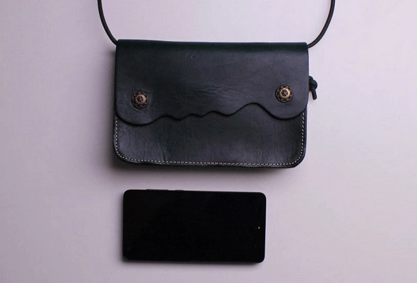 Handmade Leather small purse bag shoulder bag red dark green for women leather crossbody bag