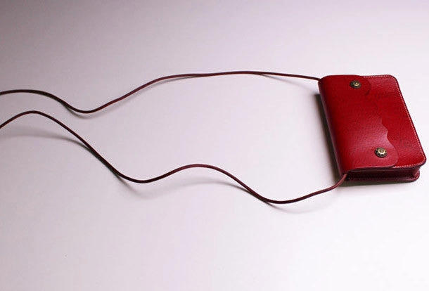 Handmade Leather small purse bag shoulder bag red dark green for women leather crossbody bag