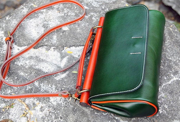 Handmade Leather Vintage Small Shoulder Bag purse crossbody bag for women