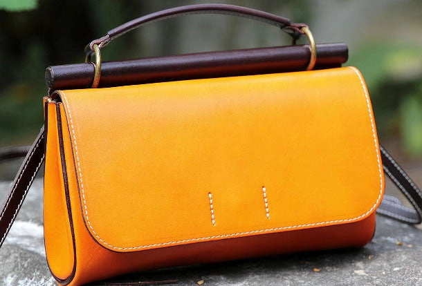 Handmade Leather Vintage Small Shoulder Bag purse crossbody bag for women