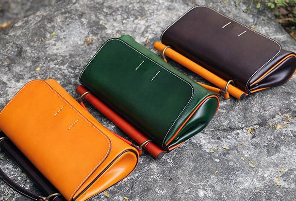 Handmade Leather Vintage Small Shoulder Bag purse crossbody bag for women