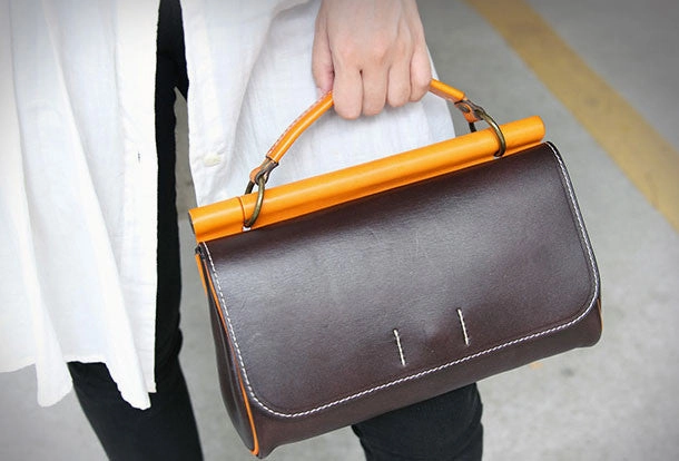 Handmade Leather Vintage Small Shoulder Bag purse crossbody bag for women
