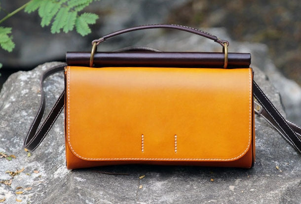 Handmade Leather Vintage Small Shoulder Bag purse crossbody bag for women