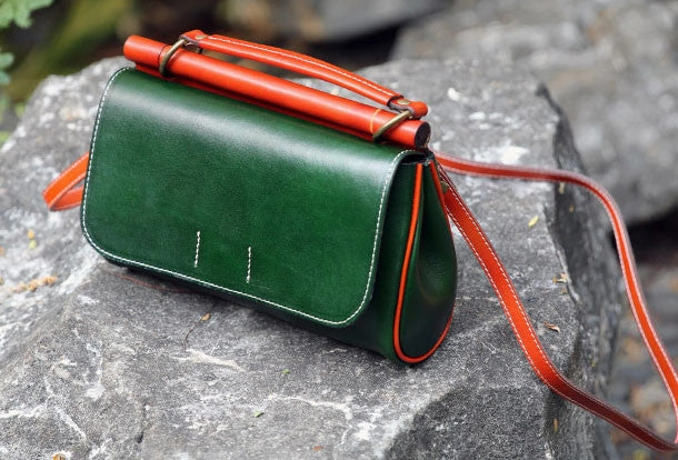 Handmade Leather Vintage Small Shoulder Bag purse crossbody bag for women