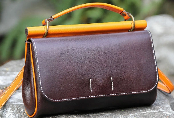Handmade Leather Vintage Small Shoulder Bag purse crossbody bag for women