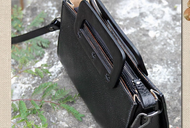 Handmade vintage satchel leather crossbody bag shoulder bag handbag for women