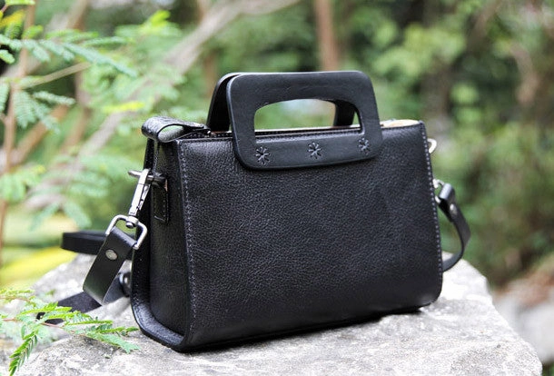 Handmade vintage satchel leather crossbody bag shoulder bag handbag for women