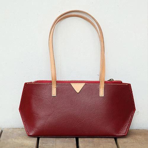Handmade Vintage Womens Red Leather Handbags Unique Leather Womens Shoulder Purse