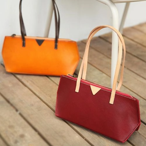 Handmade Vintage Womens Red Leather Handbags Unique Leather Womens Shoulder Purse
