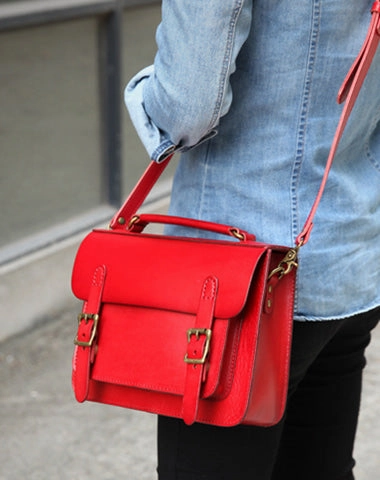 Handmade Womens Coffee Leather Satchel Shoulder Bag Cambridge Structured Satchel Handbag Purse for Men