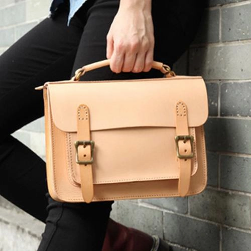 Handmade Womens Coffee Leather Satchel Shoulder Bag Cambridge Structured Satchel Handbag Purse for Men