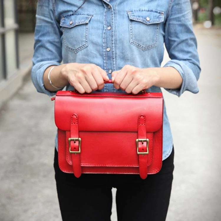 Handmade Womens Coffee Leather Satchel Shoulder Bag Cambridge Structured Satchel Handbag Purse for Men