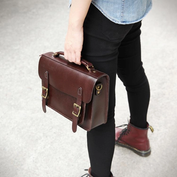 Handmade Womens Coffee Leather Satchel Shoulder Bag Cambridge Structured Satchel Handbag Purse for Men