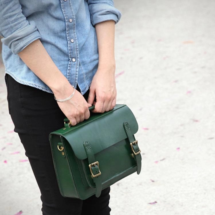 Handmade Womens Coffee Leather Satchel Shoulder Bag Cambridge Structured Satchel Handbag Purse for Men