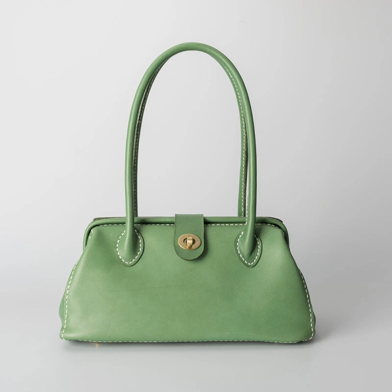 Handmade Womens Leather Doctor Handbag Purse Coffee Shoulder Bag Doctor Bags for Women