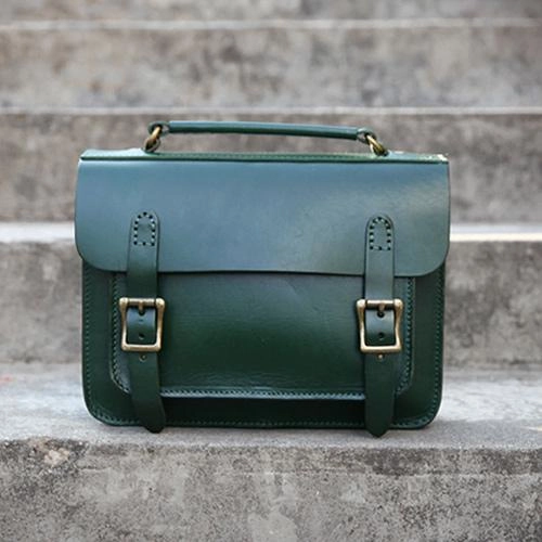Handmade Womens Leather Satchel Shoulder Bag Cambridge Structured Satchel Handbag Purse for Men