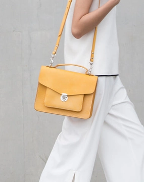 Handmade Womens Leather shoulder bag Satchel Bag School Bag for women