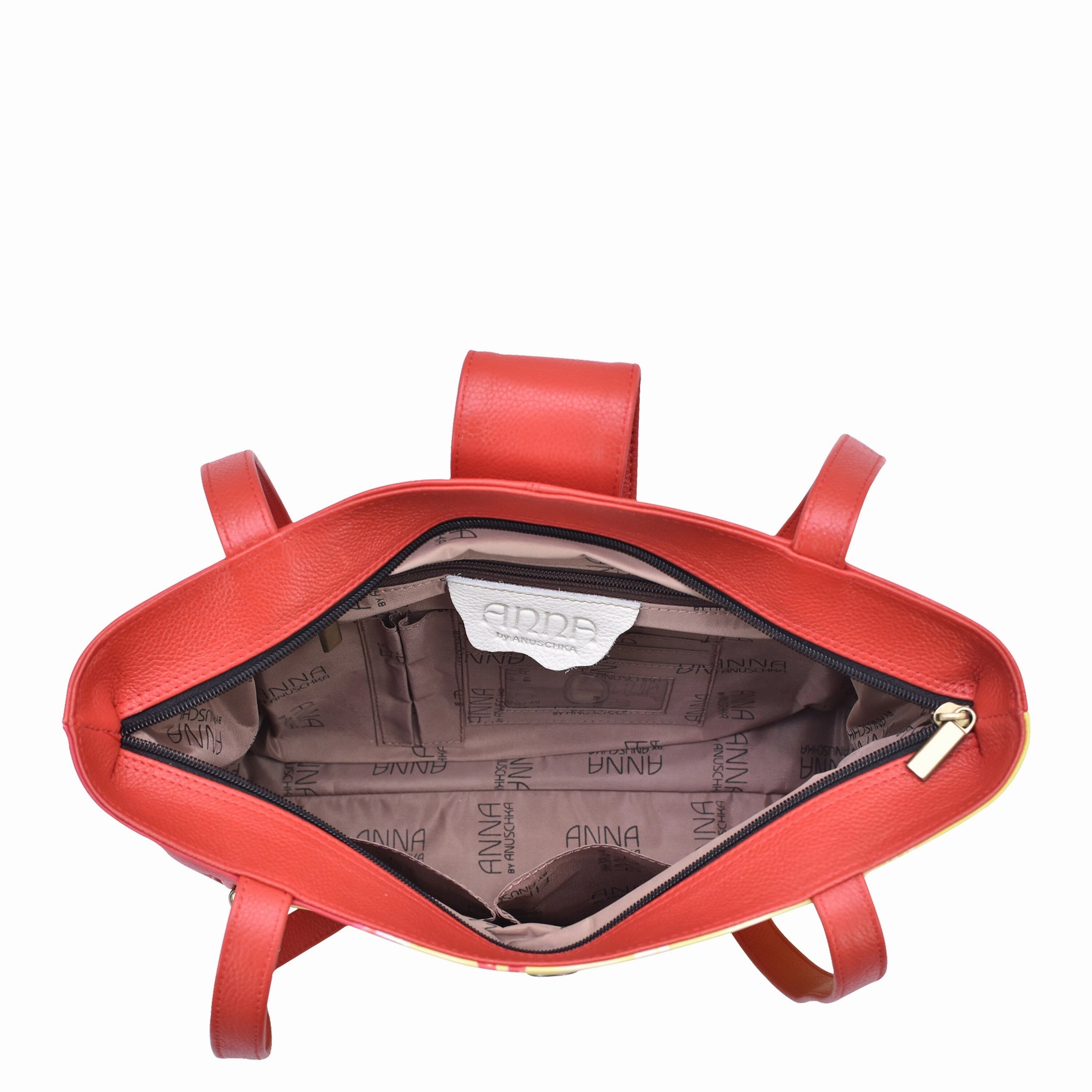 Handpainted Leather Medium Tote - Tie Dye Sunset