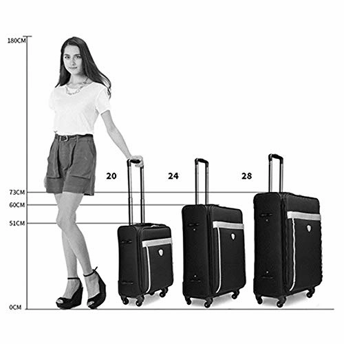 Hard side Luggage 20in 24in 28in Lightweight Suitcase 3 Piece Luggage Nested Sets With TSA Lock Oxford Fabric Softside Carry-on Expandable Uprights Suitcase Softshell 360 Silent Spinner Multidirectio