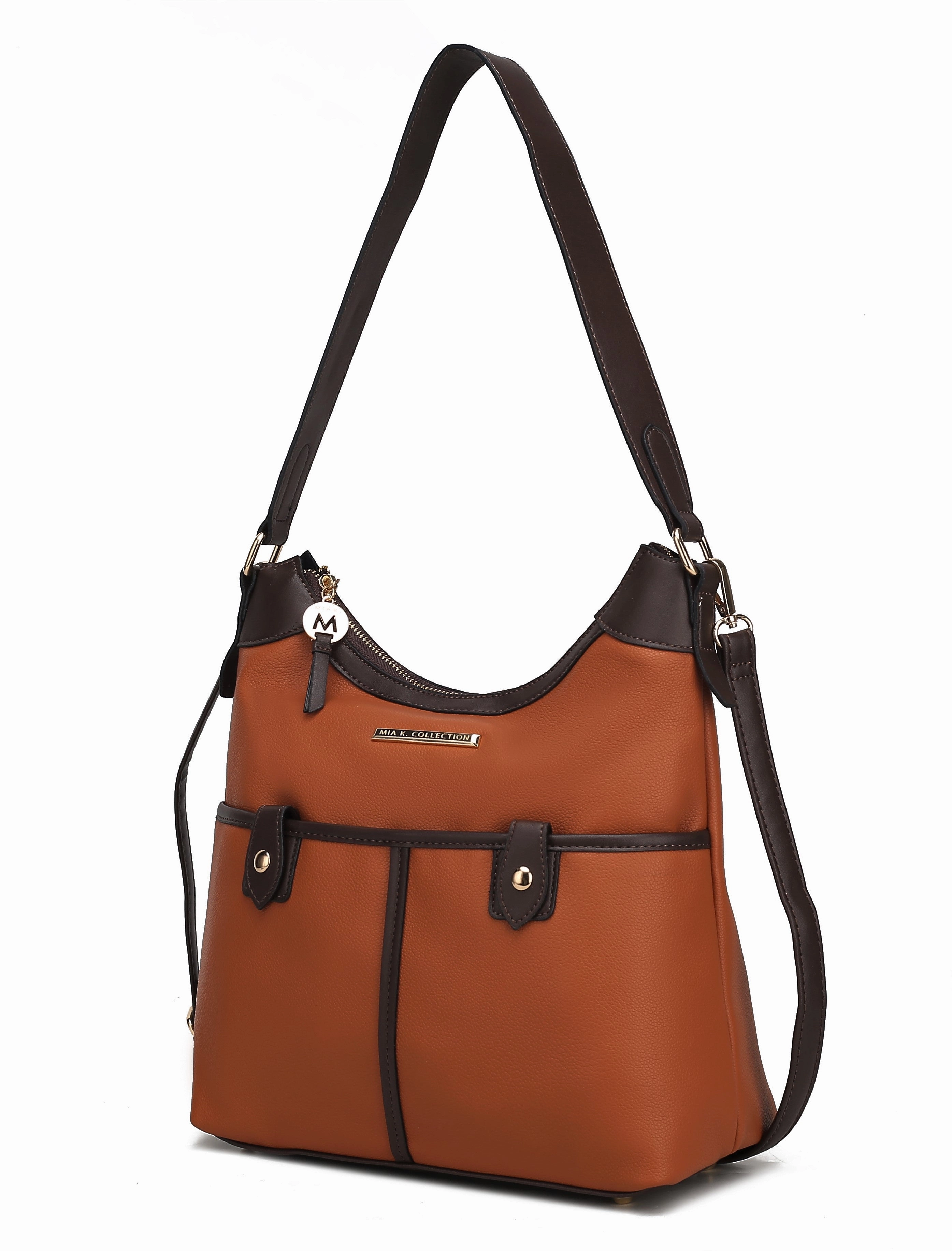 Harper Vegan Color Block Leather Womens Shoulder Bag