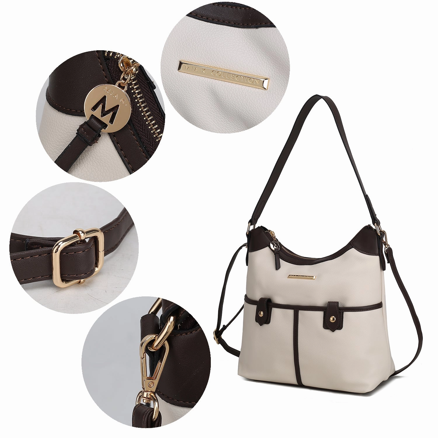 Harper Vegan Color Block Leather Womens Shoulder Bag