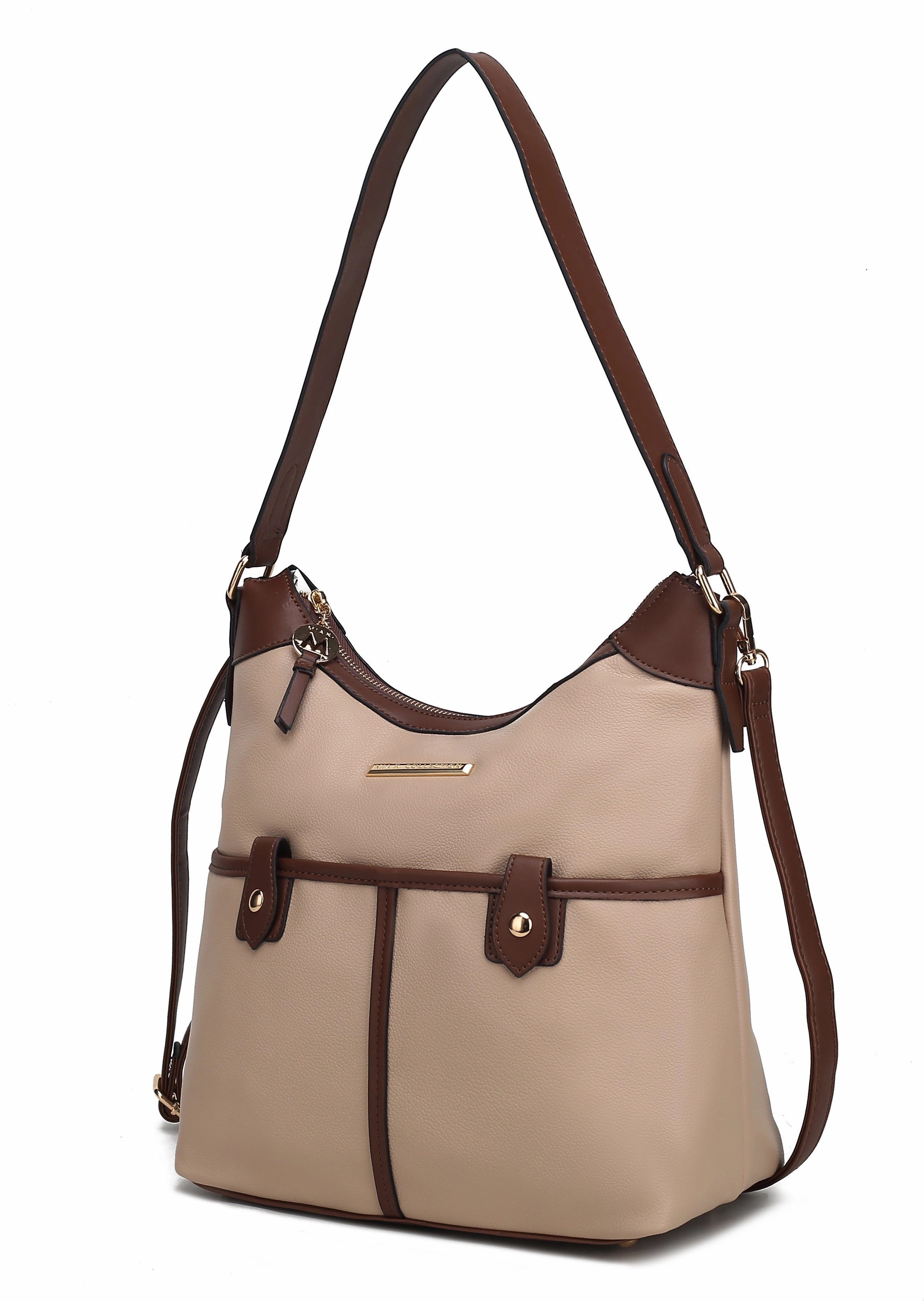 Harper Vegan Color Block Leather Womens Shoulder Bag