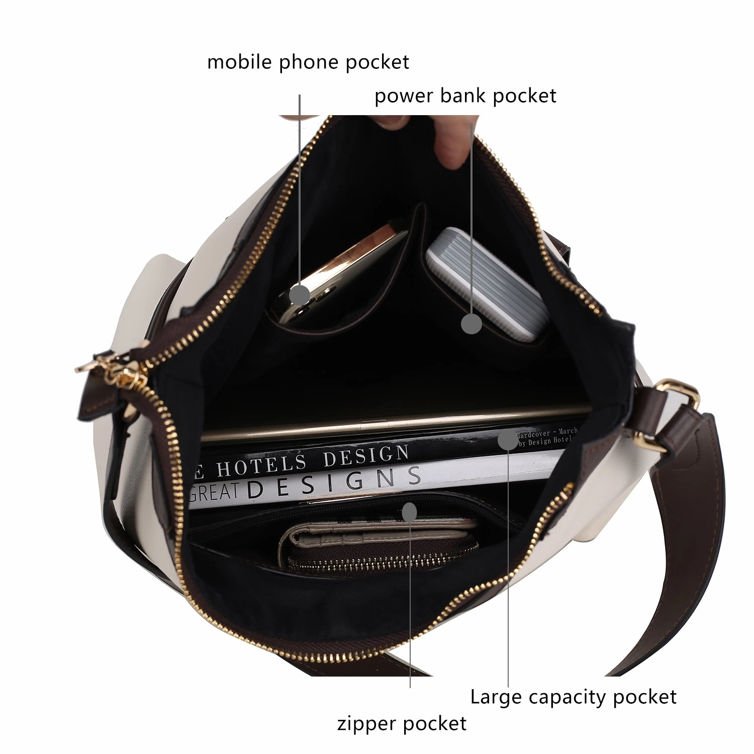 Harper Vegan Color Block Leather Womens Shoulder Bag