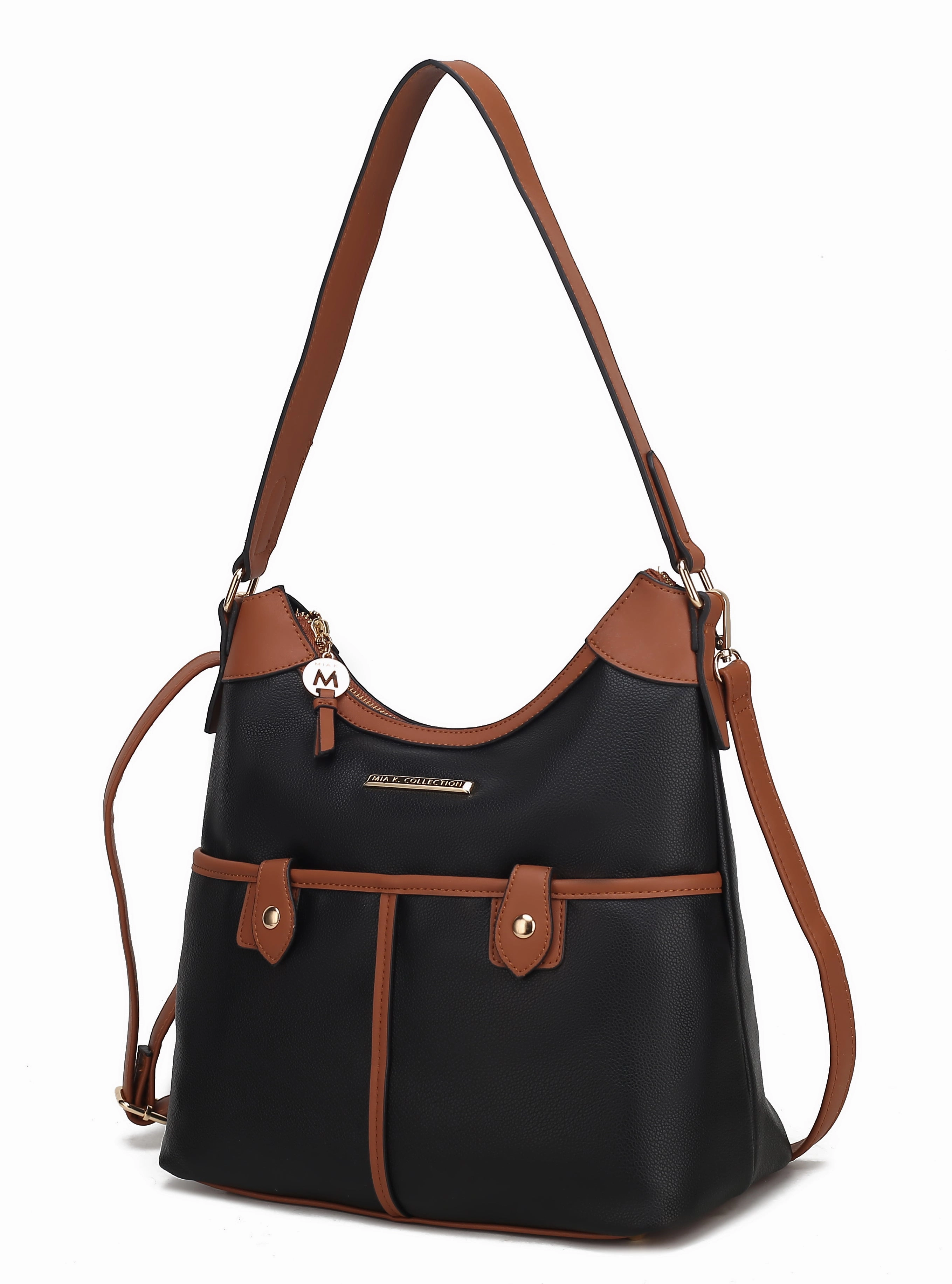 Harper Vegan Color Block Leather Womens Shoulder Bag