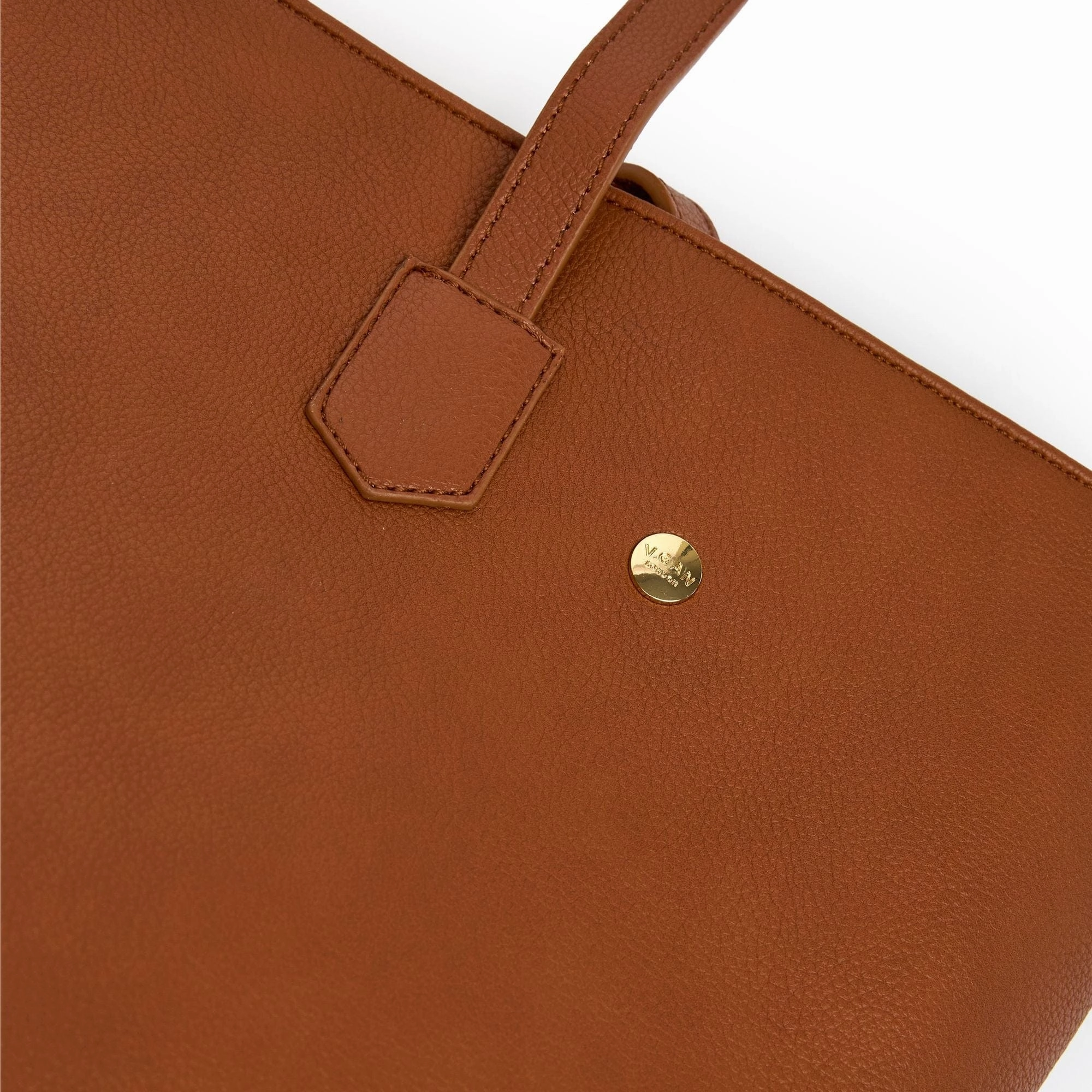 Hazel Vegan Leather Tote Bag Shoulder Bag | Tan