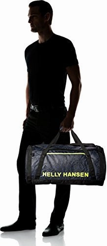 Helly Hansen Duffel 2 Water Resistant Packable Bag with Optional Backpack Straps, 70-liter (Meduim), 993 Black / Print