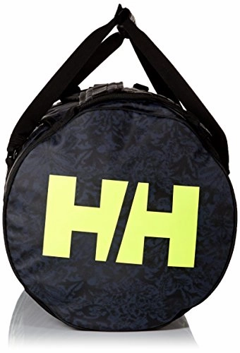 Helly Hansen Duffel 2 Water Resistant Packable Bag with Optional Backpack Straps, 70-liter (Meduim), 993 Black / Print