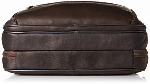 Heritage Travelware Colombian Leather Dual Compartment Top Zip 15.6" Laptop Portfolio, Brown